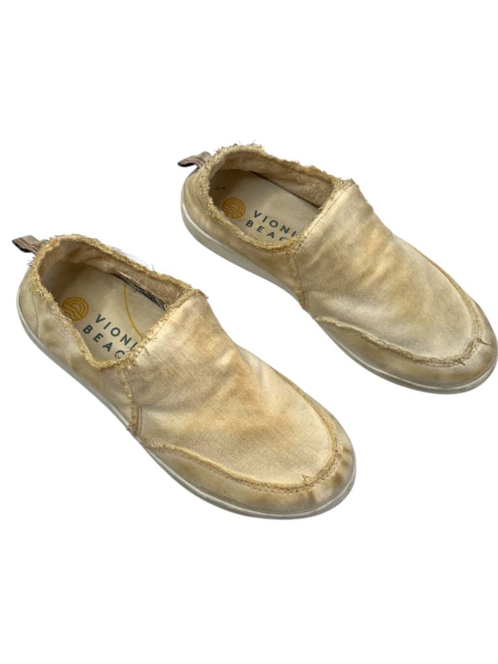Vionic Beach Womens Malibu Yellow Slip-On Canvas Shoes Size 6